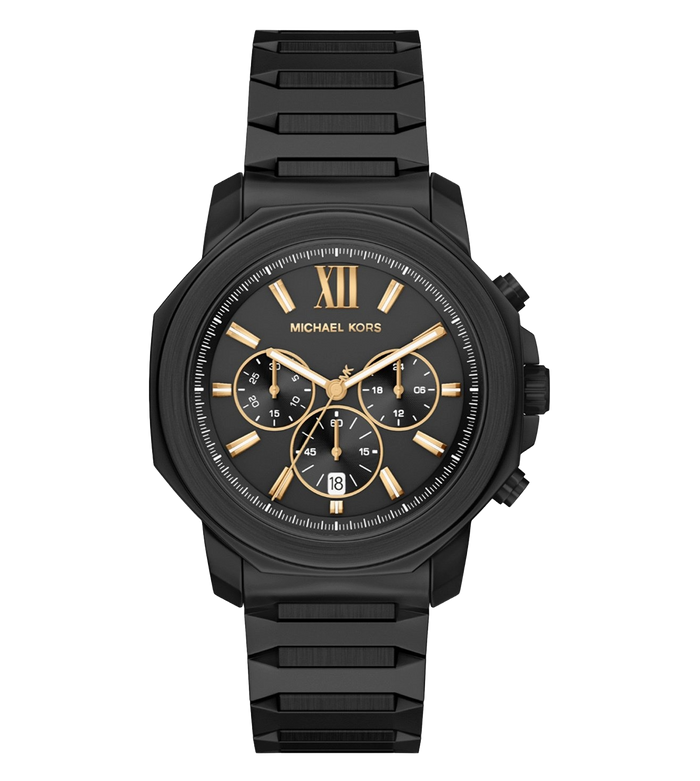 Michael Kors Quartz Black Dial Chronograph Stainless Steel Men's Watch, MK9252