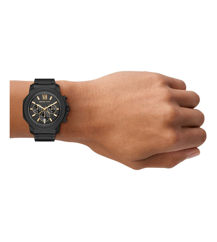 Michael Kors Quartz Black Dial Chronograph Stainless Steel Men's Watch, MK9252