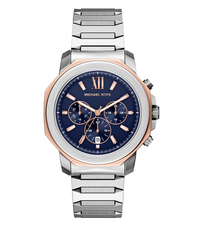 Michael Kors Quartz Blue Dial Chronograph Stainless Steel Men's Watch, MK9250