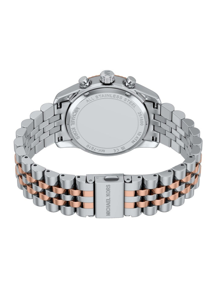 Michael Kors Quartz Green Dial Chronograph Stainless Steel Women's Watch, MK7610