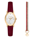 Michael Kors Quartz Mother Of Pearl Dial Analog Leather Women's Watch, MK7570SET