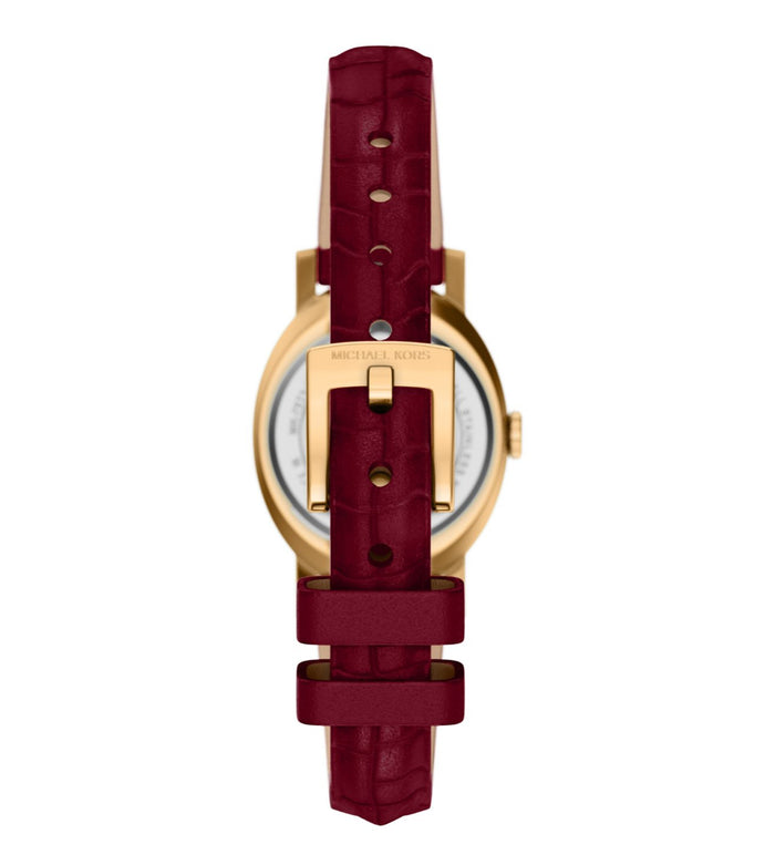 Michael Kors Quartz Mother Of Pearl Dial Analog Leather Women's Watch, MK7570SET