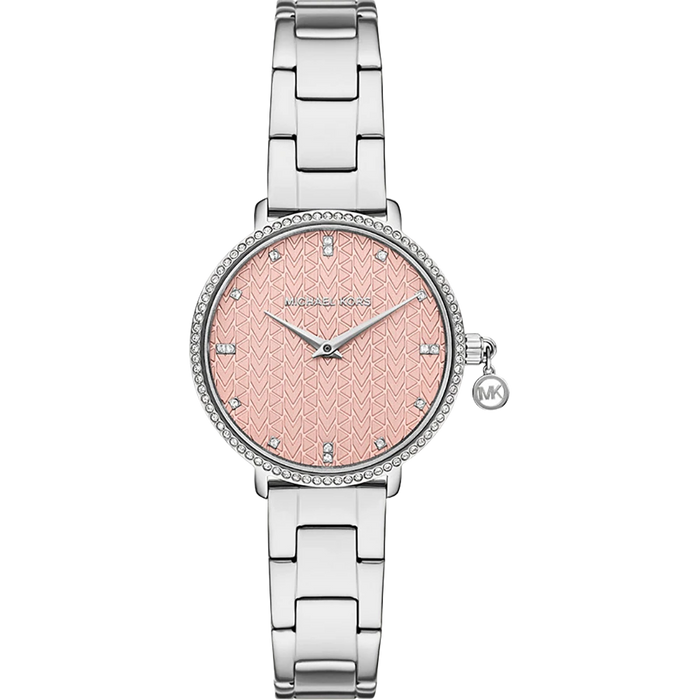 Michael Kors Quartz Pink Dial Analog Stainless Steel Women's Watch, MK7617
