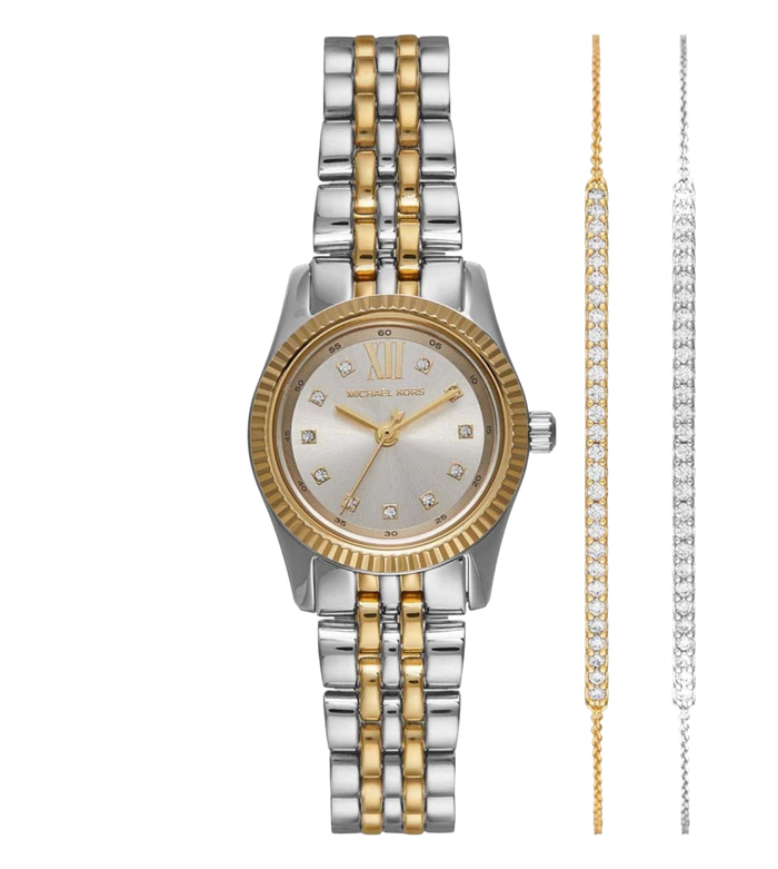 Michael Kors Quartz Silver Dial Analog Stainless Steel Women's Watch, MK4815SET