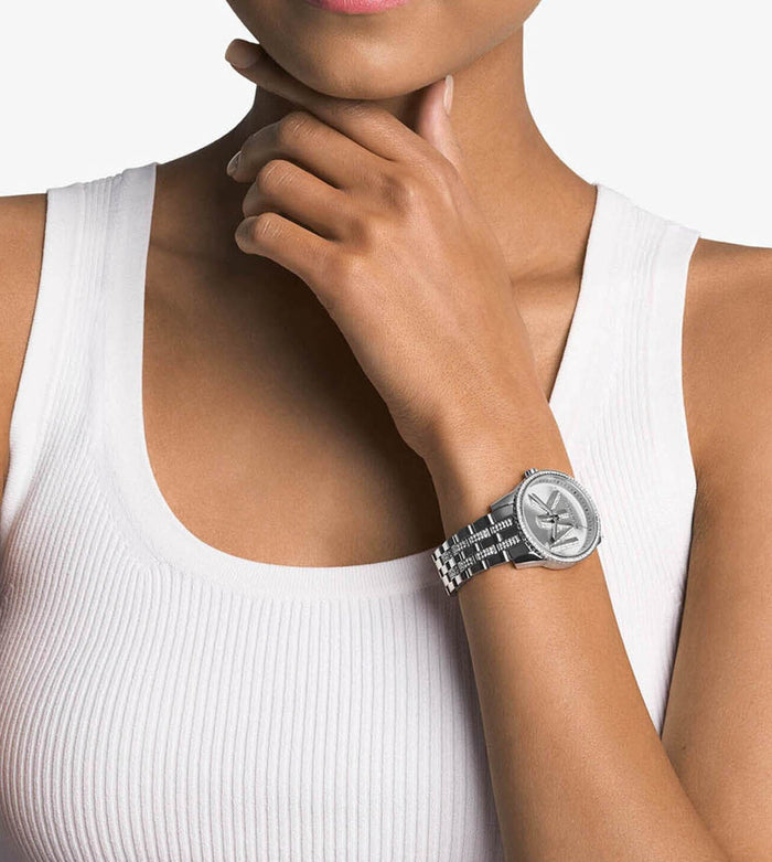 Michael Kors Quartz Silver Dial Analog Stainless Steel Women's Watch, MK7542