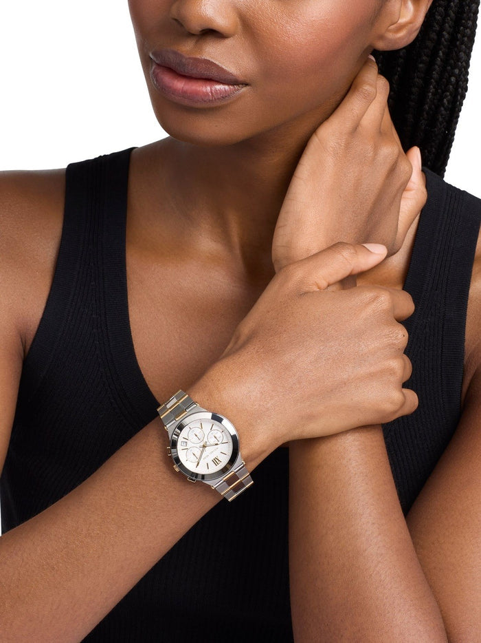 Michael Kors Quartz Silver Dial Chronograph Stainless Steel Women's Watch, MK7605