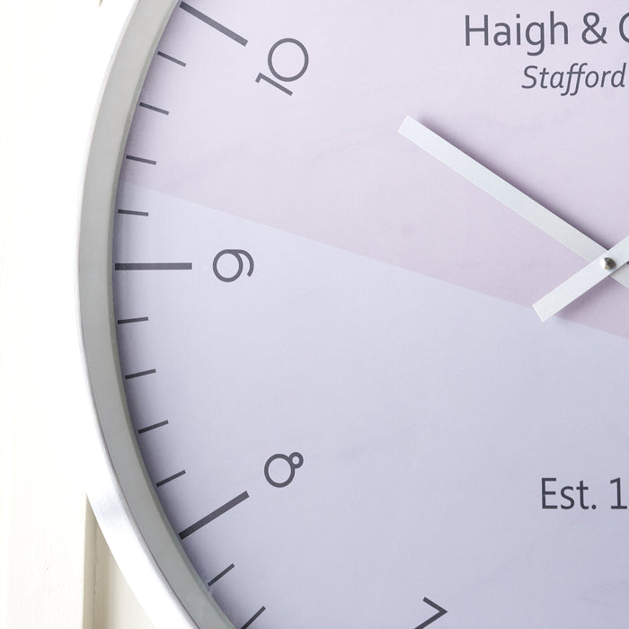 Reid Silver Metal Printed Face Wall Clock
