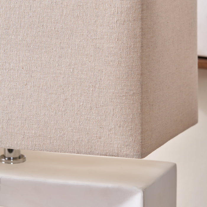 Renga White Rectangular Ceramic Table Lamp