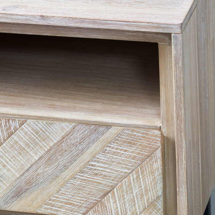 Renzo Acacia Wood Bedside Table Set Of 2