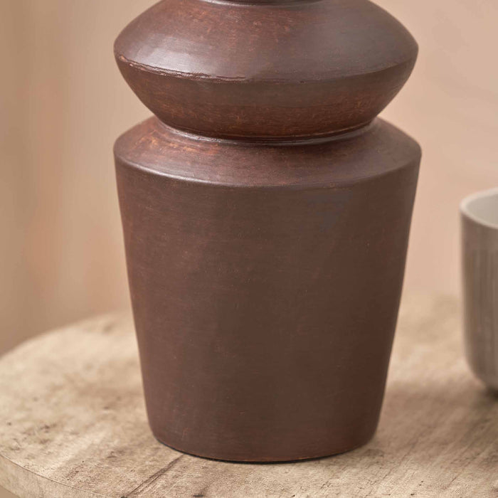 Rhett Dark Brown Sculptural Terracotta Table Lamp
