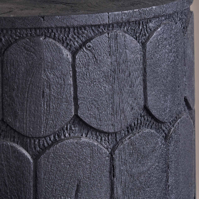 Riccia Black Wood Wide Table Lamp Base