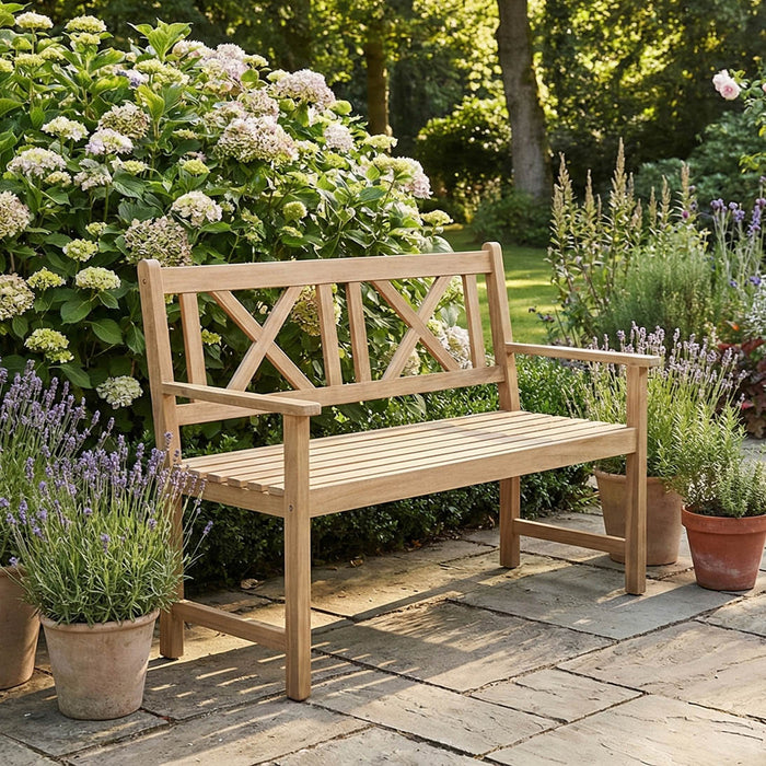 Richmond Light Teak Outdoor 2 Seater Bench