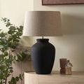 Salto Black Sand Textured Ceramic Table Lamp