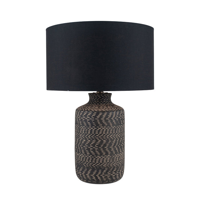 Ruma Textured Black Stoneware Table Lamp | Lighting | Rūma
