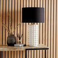Seraphina White Bobbled Ceramic Tall Lamp Base