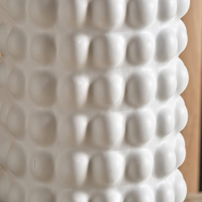 Seraphina White Bobbled Ceramic Tall Lamp Base