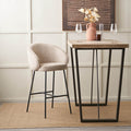 Shelby Mocha Textured Marl Chenille Tub Bar Stool