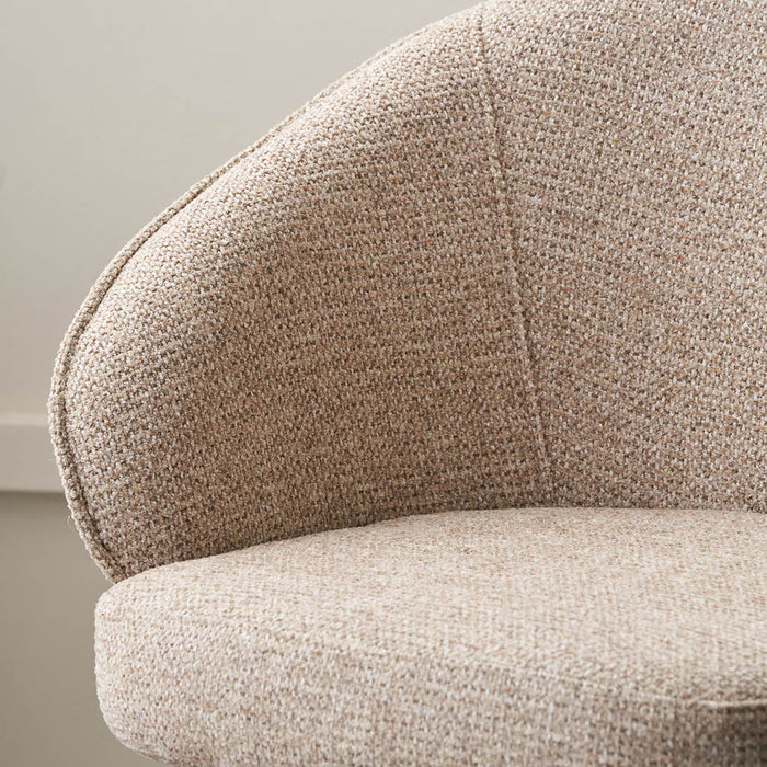 Shelby Mocha Textured Marl Chenille Tub Dining Chair