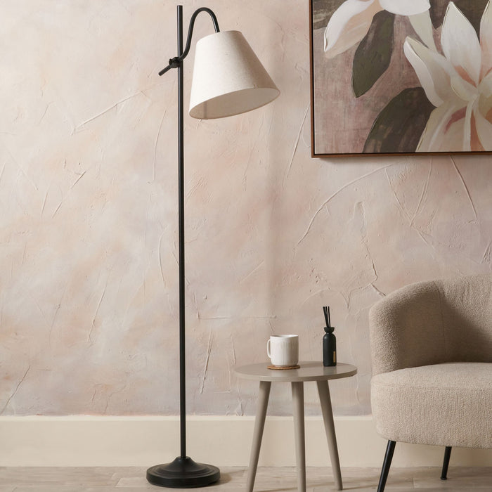 Sorrel Black Metal Curved Arm Floor Lamp