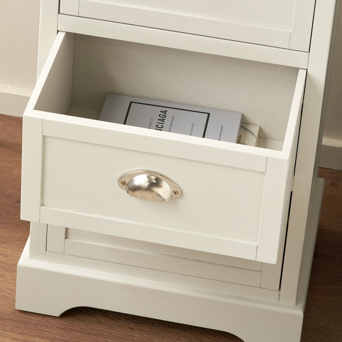 Stockton Linen Wood 3 Drawer Unit