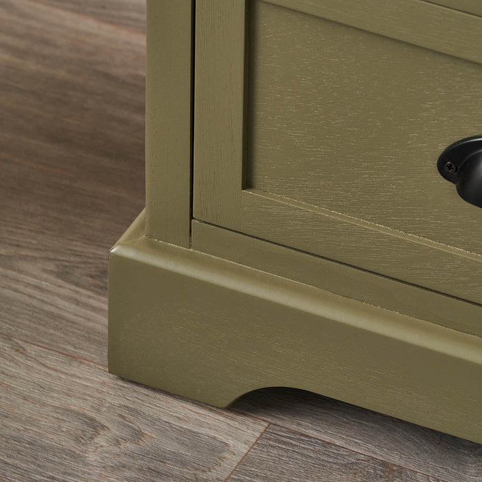 Stockton Olive Green Wood 3 Drawer Unit
