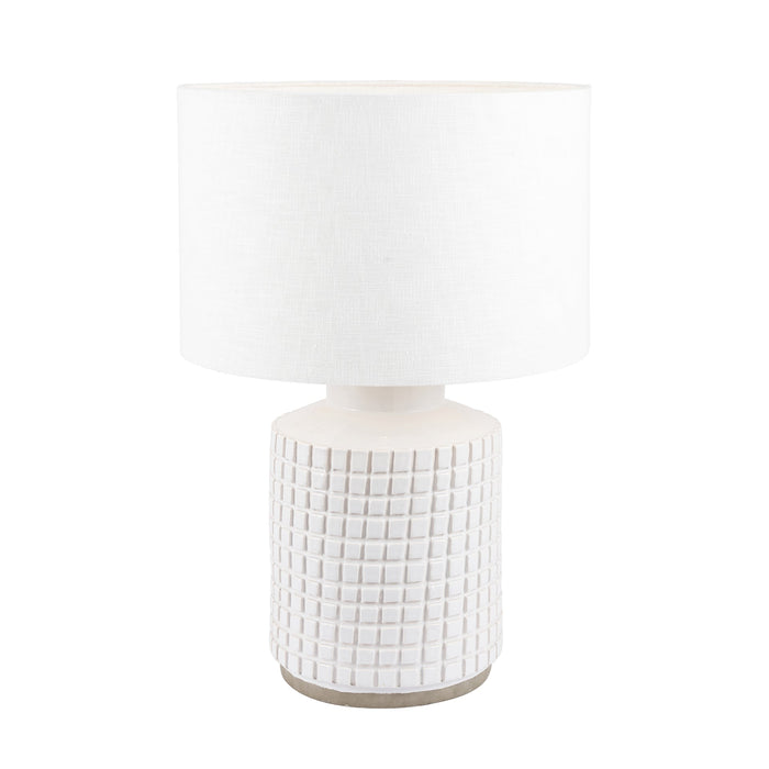 Ruma White Square Stoneware Table Lamp | Lighting | Rūma