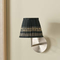 Tamala Black Silk Border Print Mushroom Pleat Tapered Lampshade
