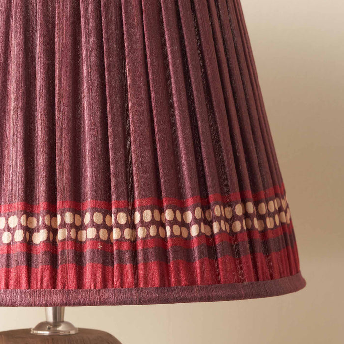 Tamala Red Silk Border Print Mushroom Pleat Tapered Lampshade