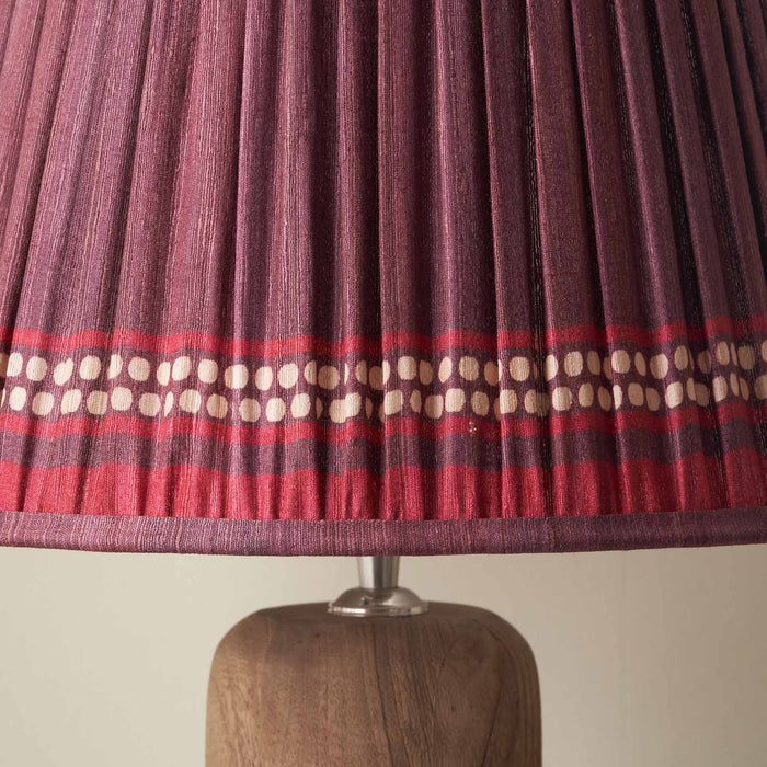 Tamala Red Silk Border Print Mushroom Pleat Tapered Lampshade