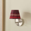 Tamala Red Silk Border Print Mushroom Pleat Tapered Lampshade