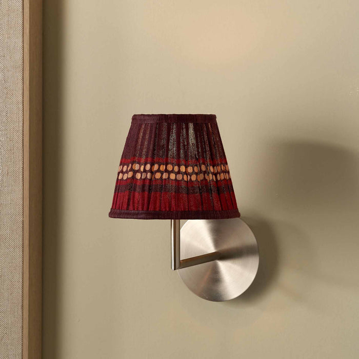 Tamala Red Silk Border Print Mushroom Pleat Tapered Lampshade