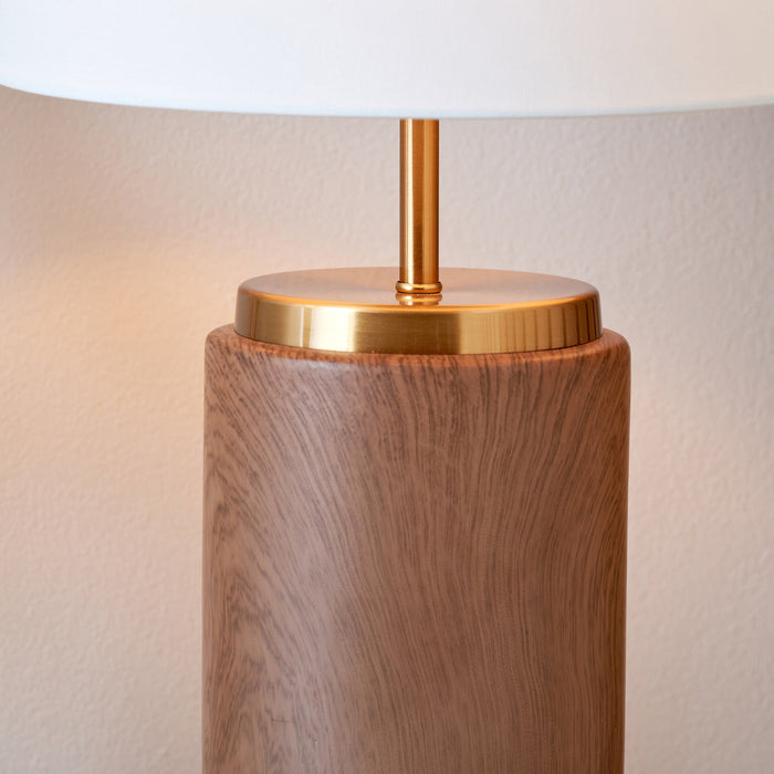 Tate Wood Effect Ceramic Bedside Table Lamp Set Of 2