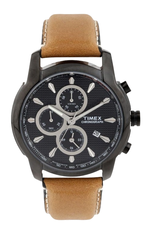 Timex Black Dial Round Case Chronograph Function Men's Watch, TW000Y504