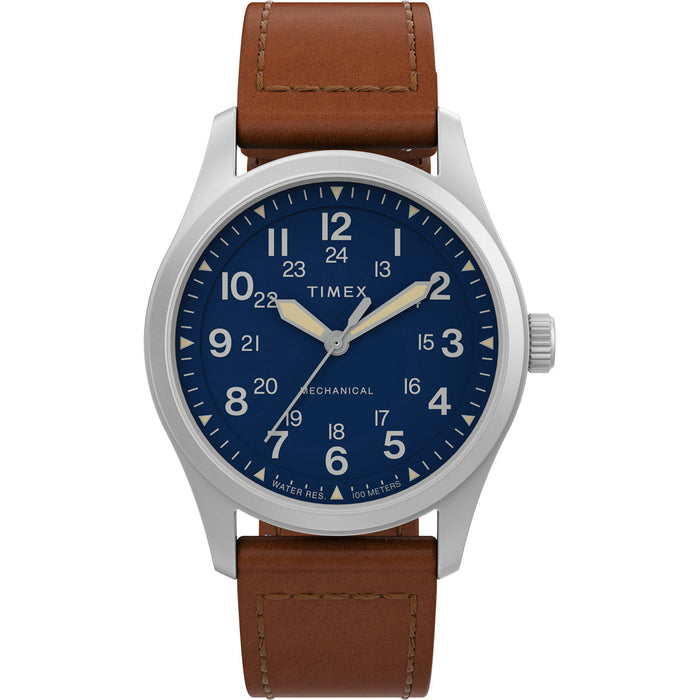 Timex Expedition Field Post Mechanical 38mm Eco-Friendly Leather Strap Men's Watch, TW2V00700X6
