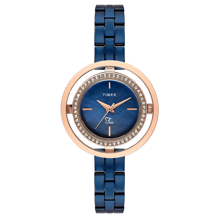 Timex Fria Blue Round Dial Analog Women's Watch, TWEL24302