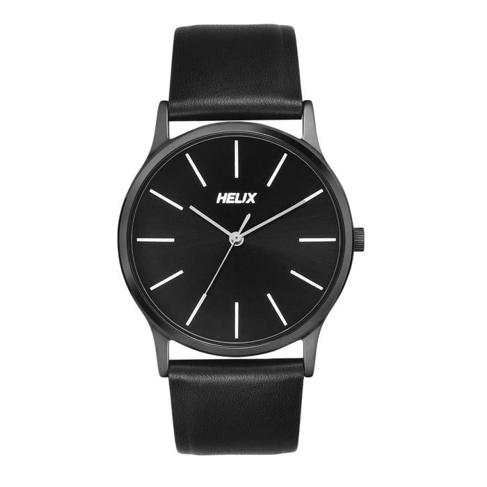 Timex Helix By Black Round Analog Leather Watch Men's Watch, TW054HG04