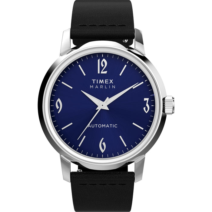 Timex Marlin Automatic 40mm Leather Strap Men's Watch, TW2W93100UJ