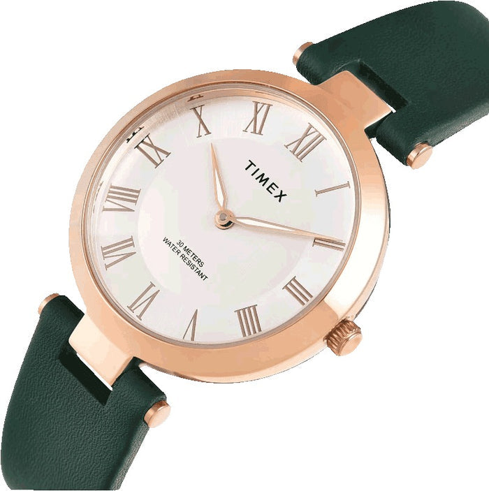 Timex Quartz Dial Analog Leather Women's Watch, TWEL19209