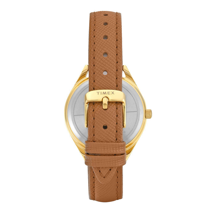 Timex Quartz Silver Dial Analog Leather Women's Watch, TWEL26803