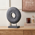Torus Black Handcarved Mango Wood Circular Ornament