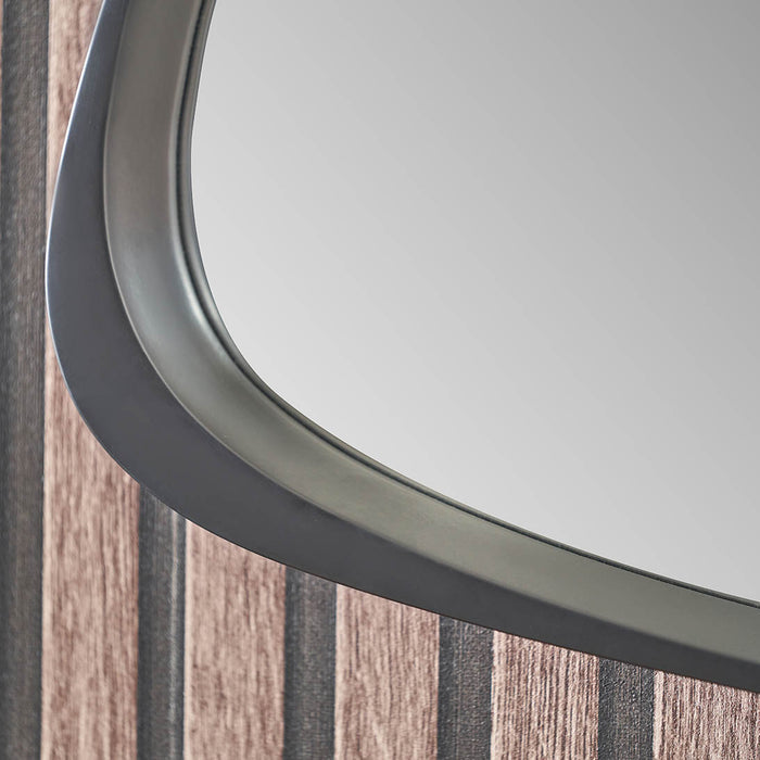 Tumba Black Wood Veneer Curved Wall Mirror