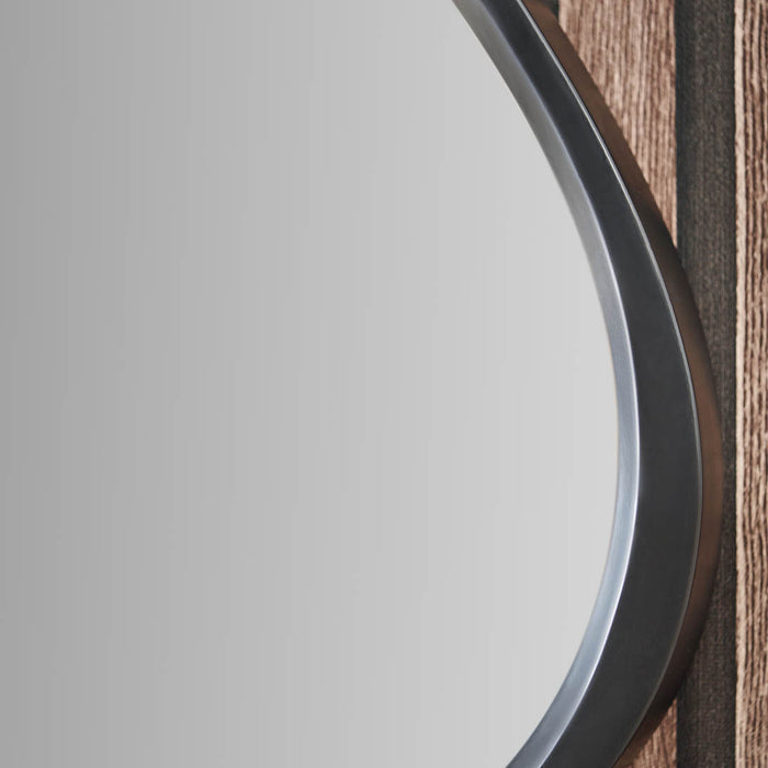 Tumba Black Wood Veneer Curved Wall Mirror