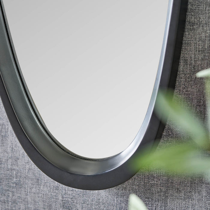 Tumba Black Wood Veneer Teardrop Wall Mirror