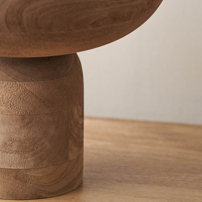 Vara Natural Handcarved Mango Wood Bowl with Raised Base