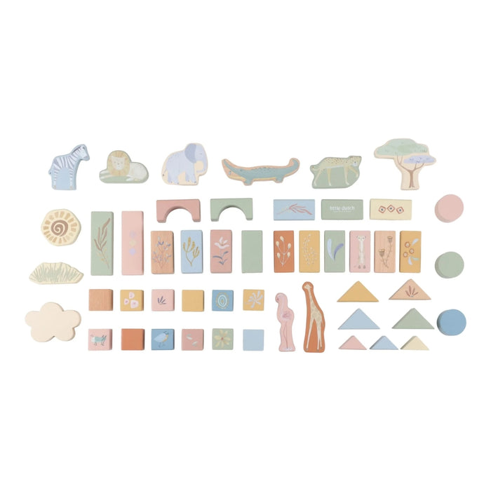 Wooden Building Blocks - Safari Friends