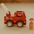 Wooden Fire Truck and Peg Doll