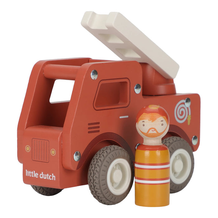 Wooden Fire Truck and Peg Doll