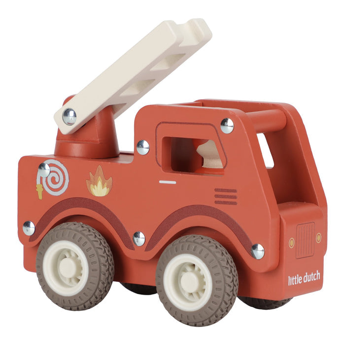 Wooden Fire Truck and Peg Doll