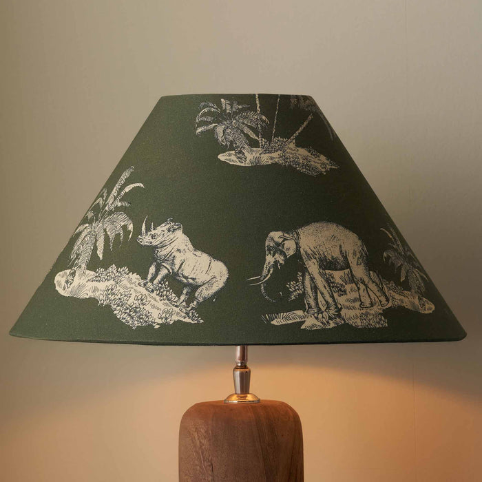Zola Green Cotton Safari Tapered Lampshade