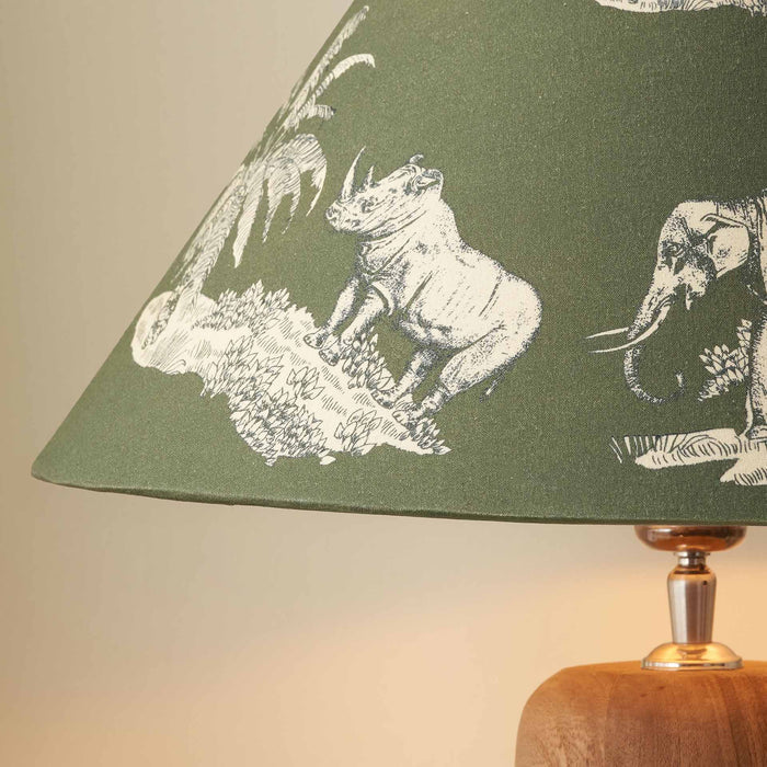 Zola Green Cotton Safari Tapered Lampshade